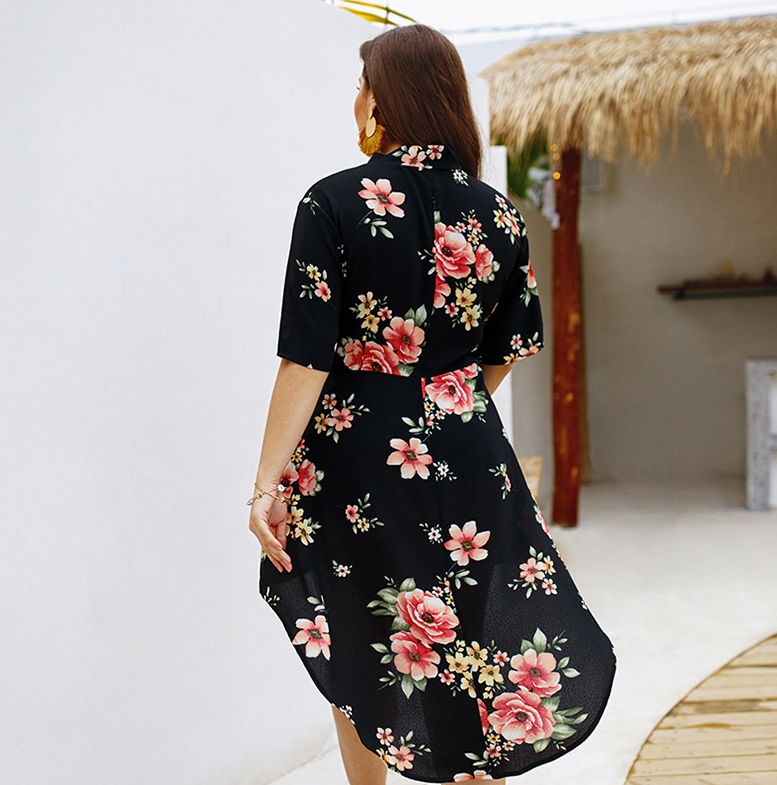 Explosion models 2021 spring and summer elegant print dress