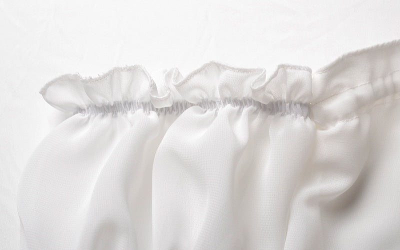 USA SIZE One-shoulder ruffled beach blouse puff sleeves with chiffon shirt top