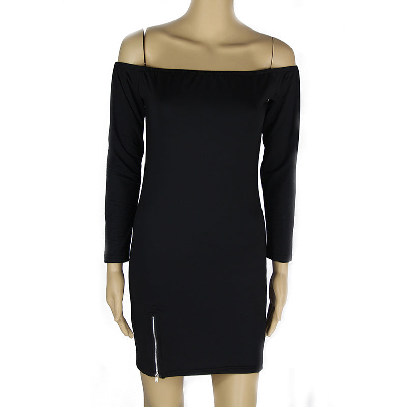 USA Size Black and white long sleeve bottoming skirt