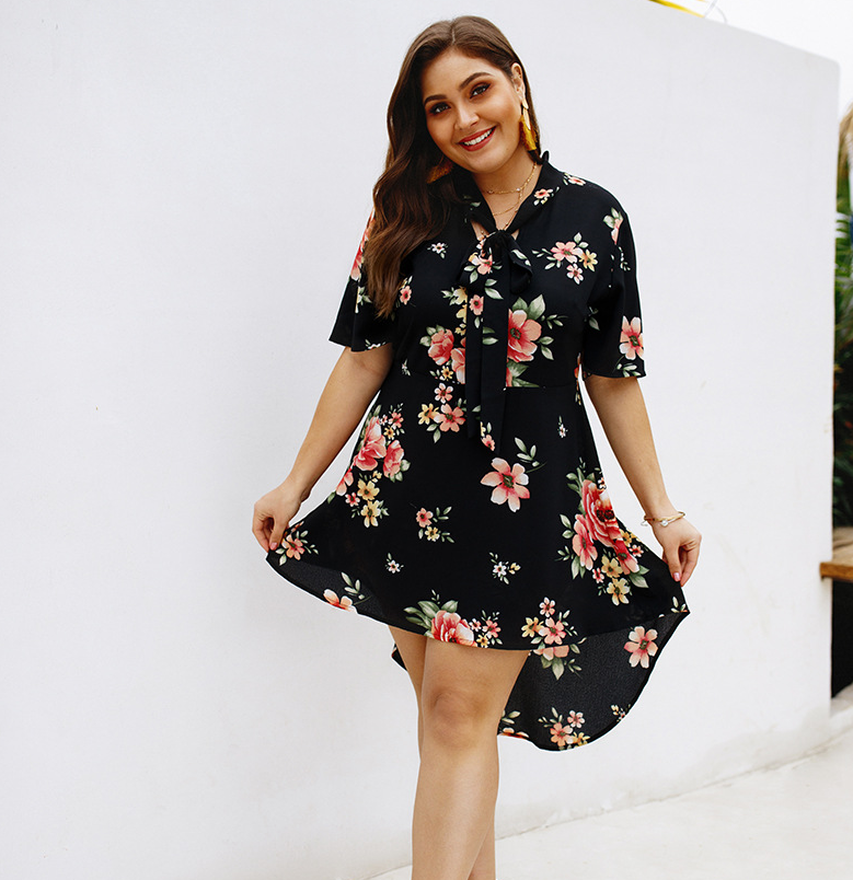 Explosion models 2021 spring and summer elegant print dress