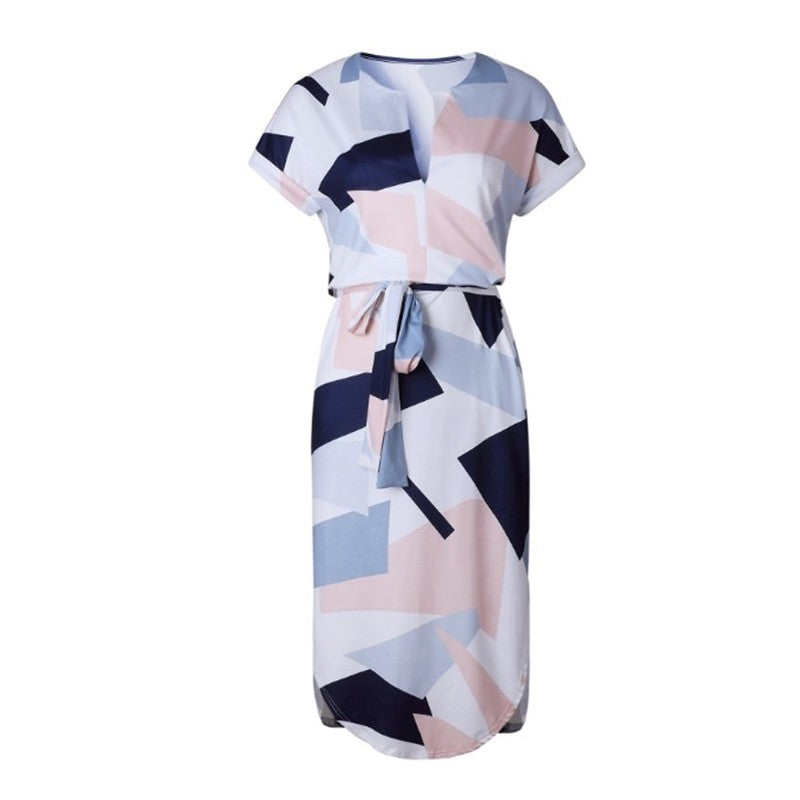 V-Neck Printed Dress