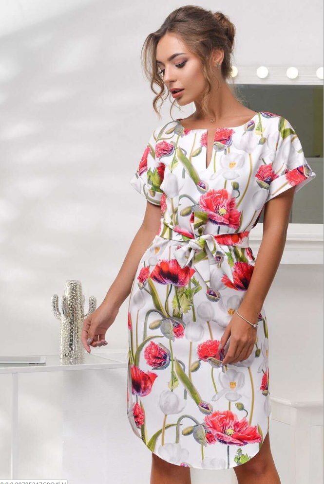 V-Neck Printed Dress