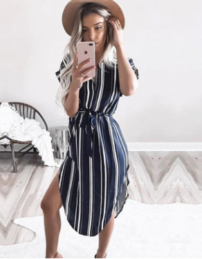 V-Neck Printed Dress