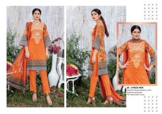 3 Piece Digital & Embroidered Lawn 05