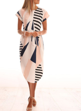 V-Neck Printed Dress