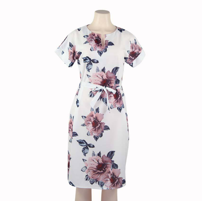 V-Neck Printed Dress
