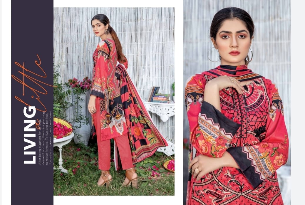 3 Piece Digital & Embroidered Lawn 04