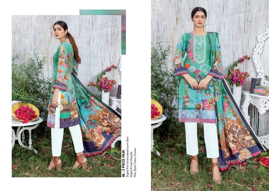 3 Piece Digital & Embroidered Lawn 06